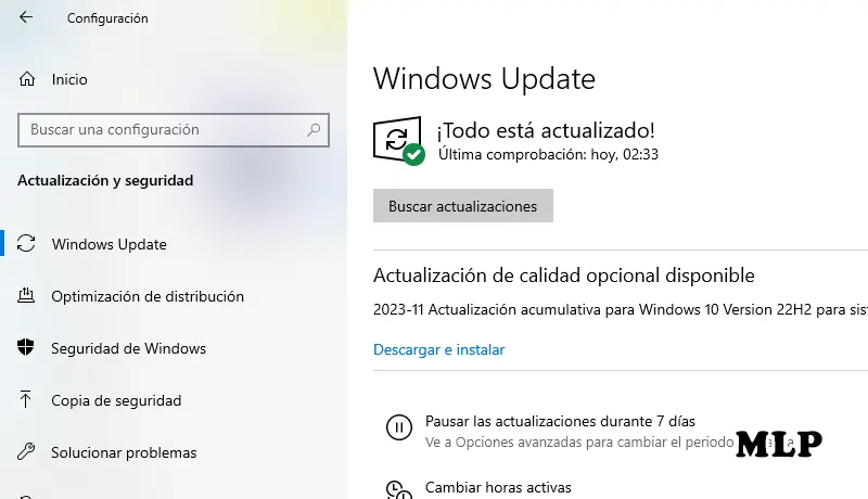 Actualización de Windows instalar